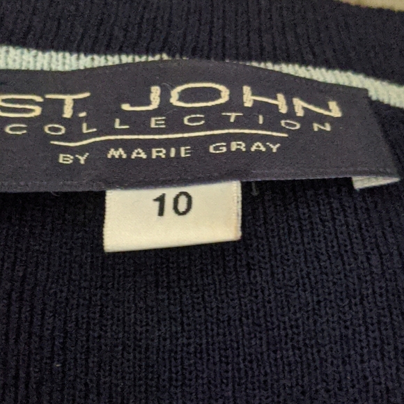 Vintage St.John Collections Santana Knit Embroidered Crest  Cardigan Sweater 10 - Picture 7 of 15